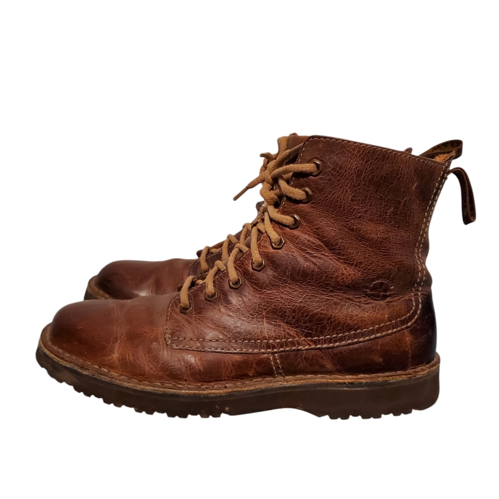 Dr. Marten's Jasper Airwair Brown Leather Lace-Up Combat Boots Vibram Soles